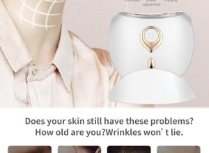 EMS Neck Massager with Heat and Cold Therapy for Skin Tightening & Pain Relief